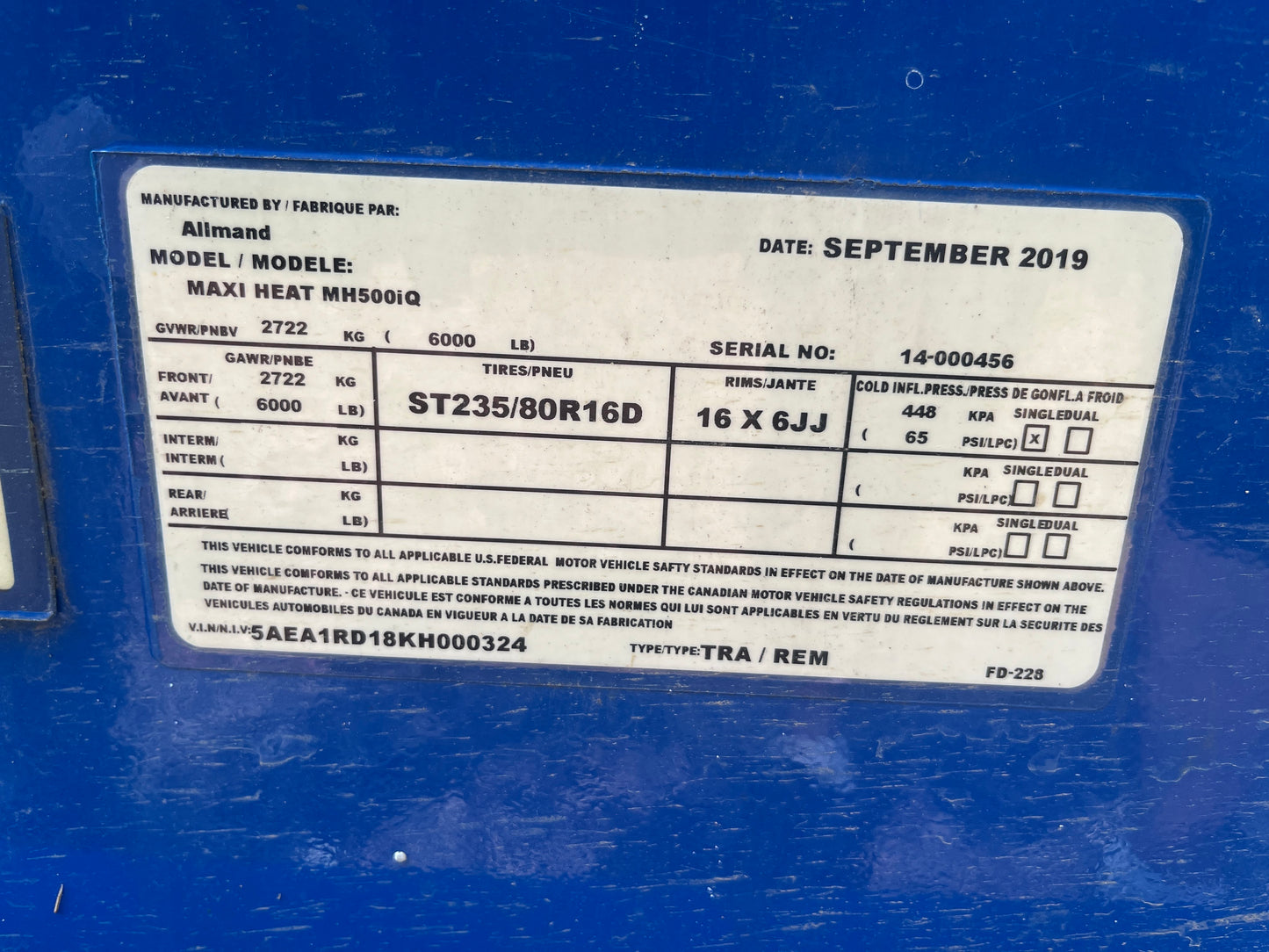 2019 Allmand Construction Heater Maxi Heat 500IQ 7611 Hours