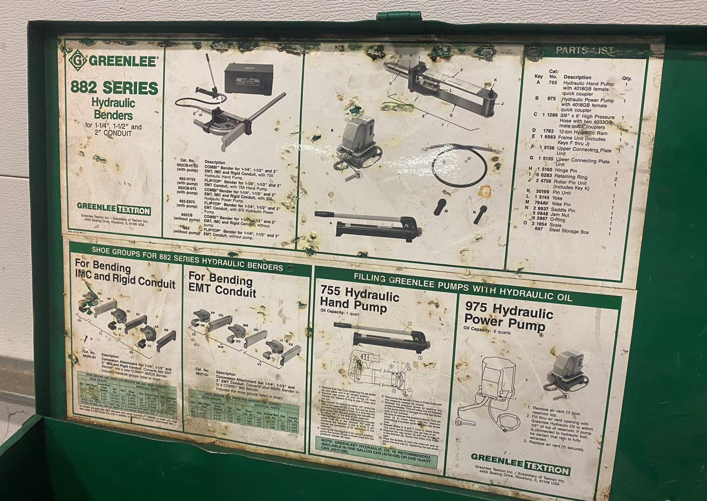 Greenlee Pipe Bender 882 CB-H-755 EMT & Rigid