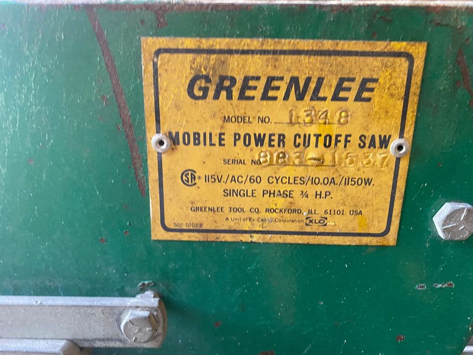 Greenlee Mounted Bandsaw Cart