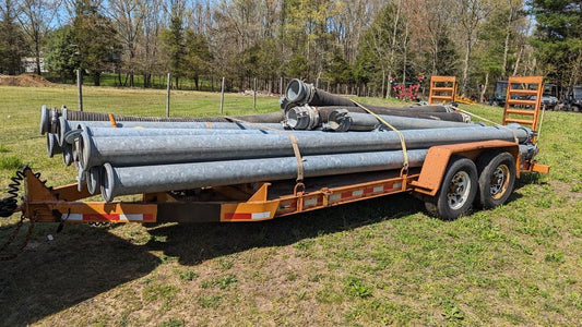 8" Diameter 20' Length Galvanized Intake Pipe with Bauer Fittings