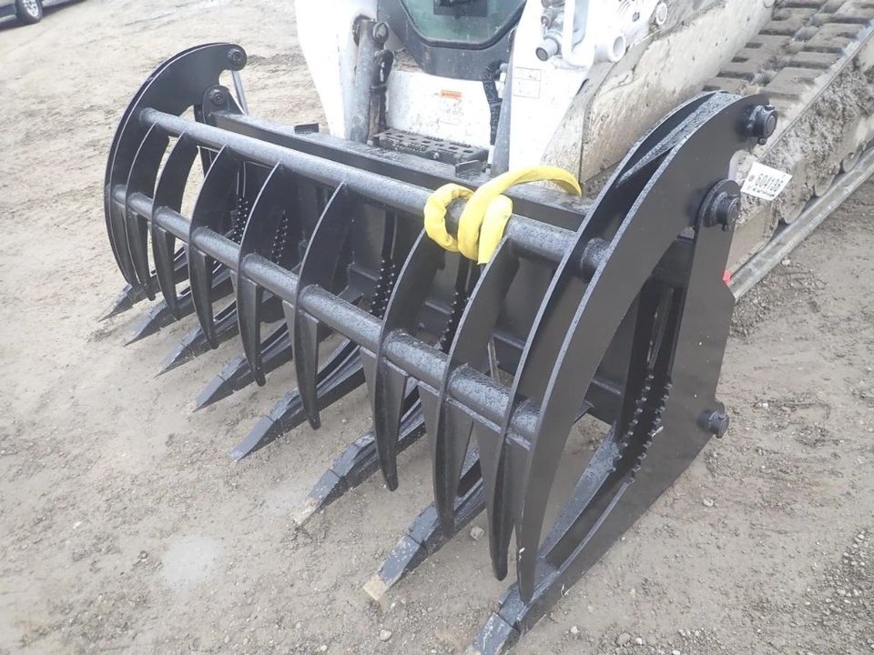 84" Heavy Duty Skid Steer Root Rake Log Grapple