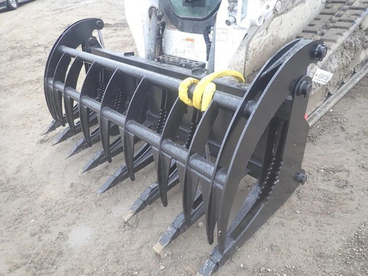 84" Heavy Duty Skid Steer Root Rake Log Grapple