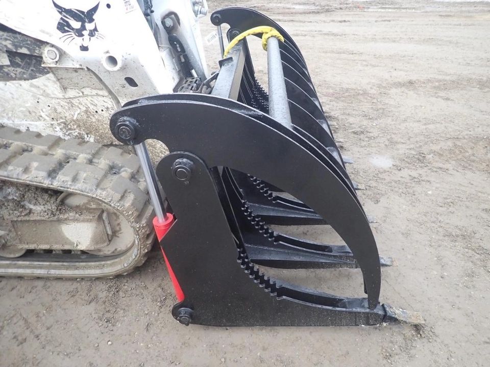 84" Heavy Duty Skid Steer Root Rake Log Grapple