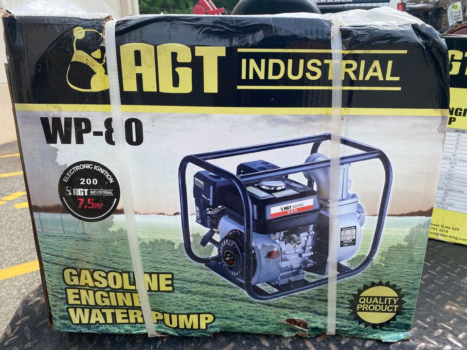 New AGT Industrial WP-80 Water Pump, 7.5Hp Gas
