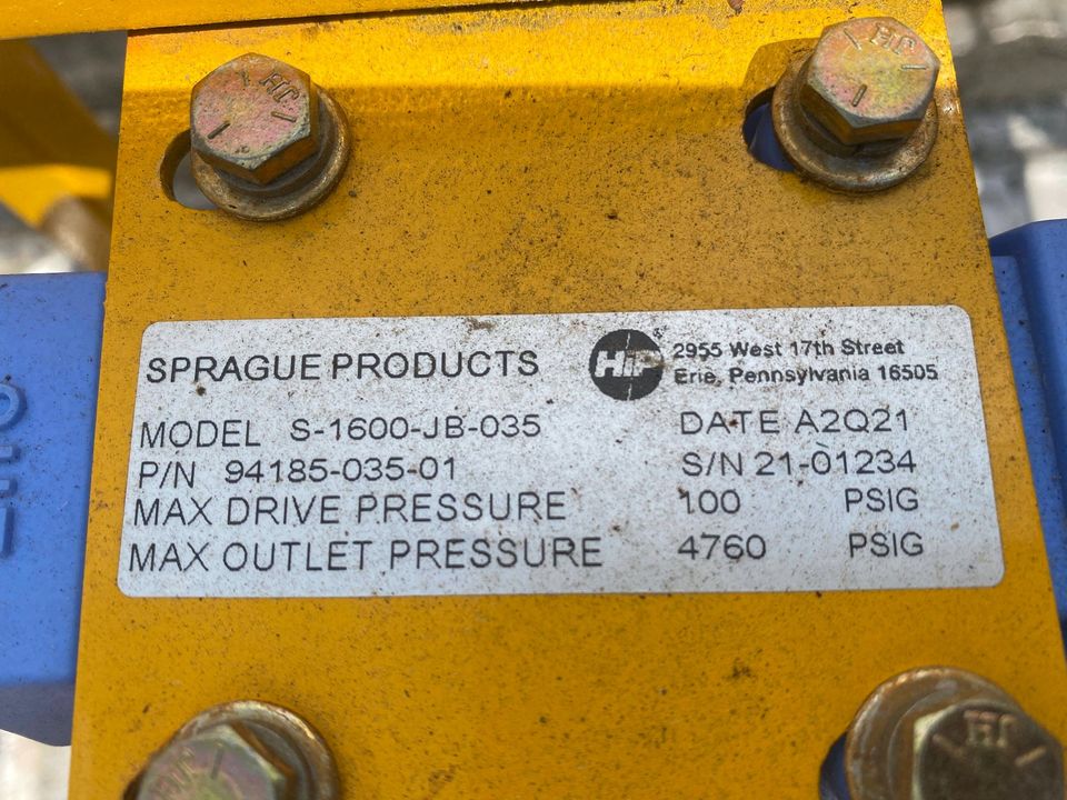 Sprague s-1600-jb-035 Test Pump Contractor Power Unit